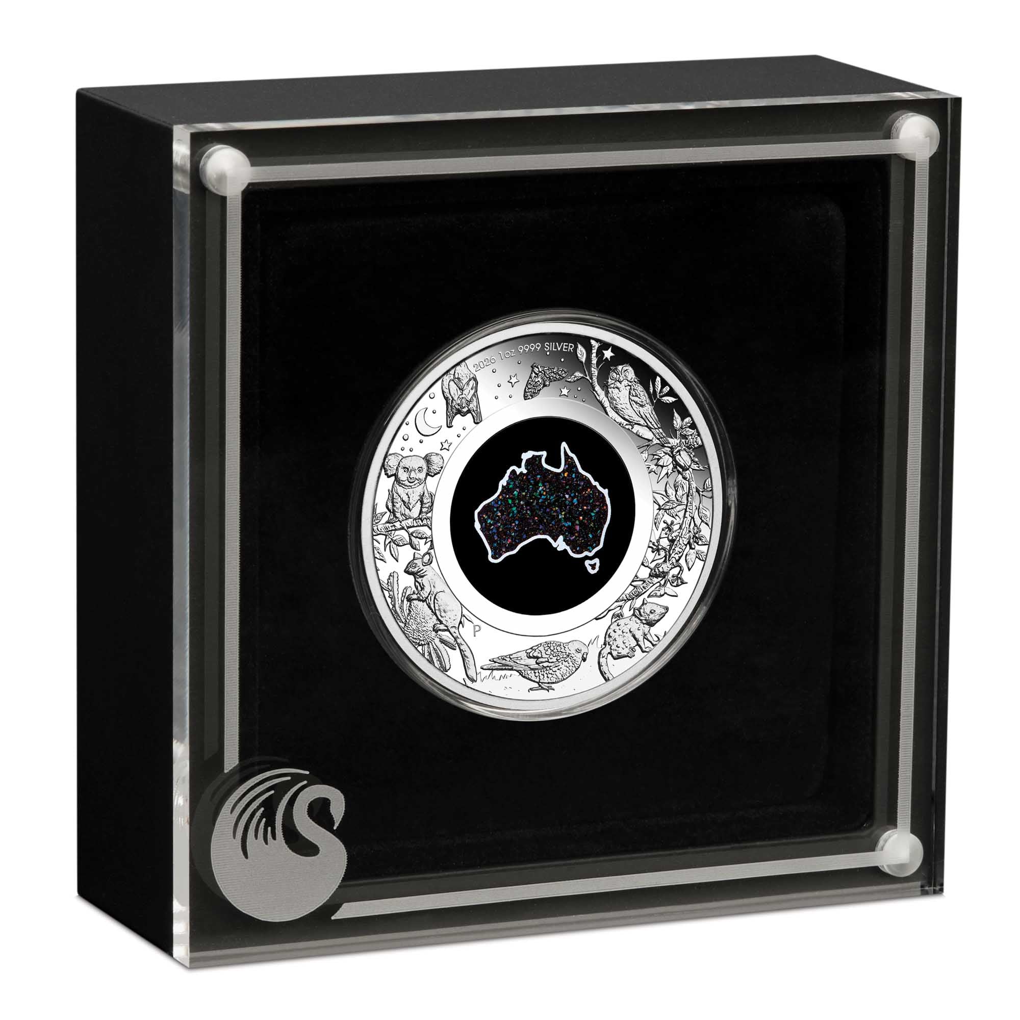 04 3493   Great Southern Land 2026 1oz Silver Proof  Opal  Coin In Case HighRes
