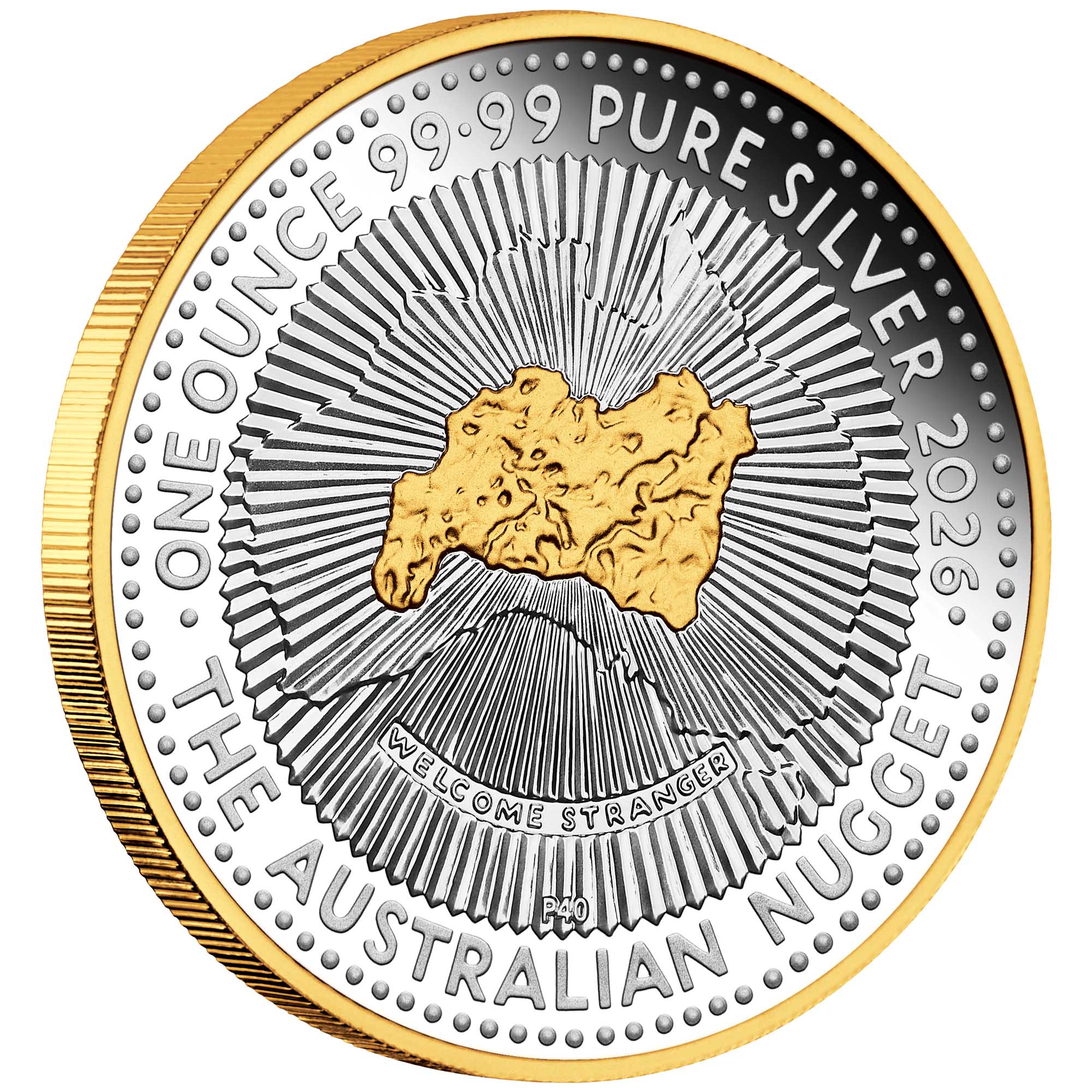 Nugget Gold Coin Program 2026 1oz Silver Proof Gilded Coin