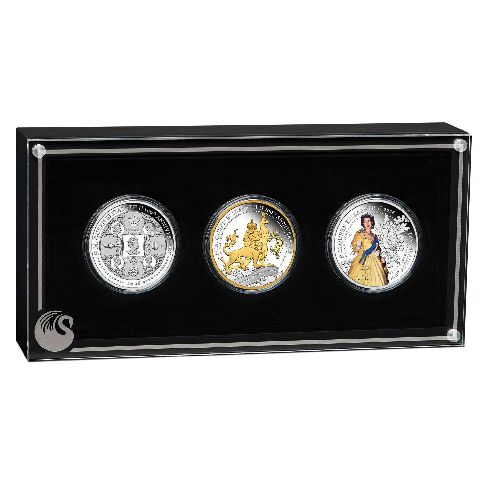 Queen Elizabeth II 100th Anniversary 2026 1oz Silver Proof 3-Coin Set