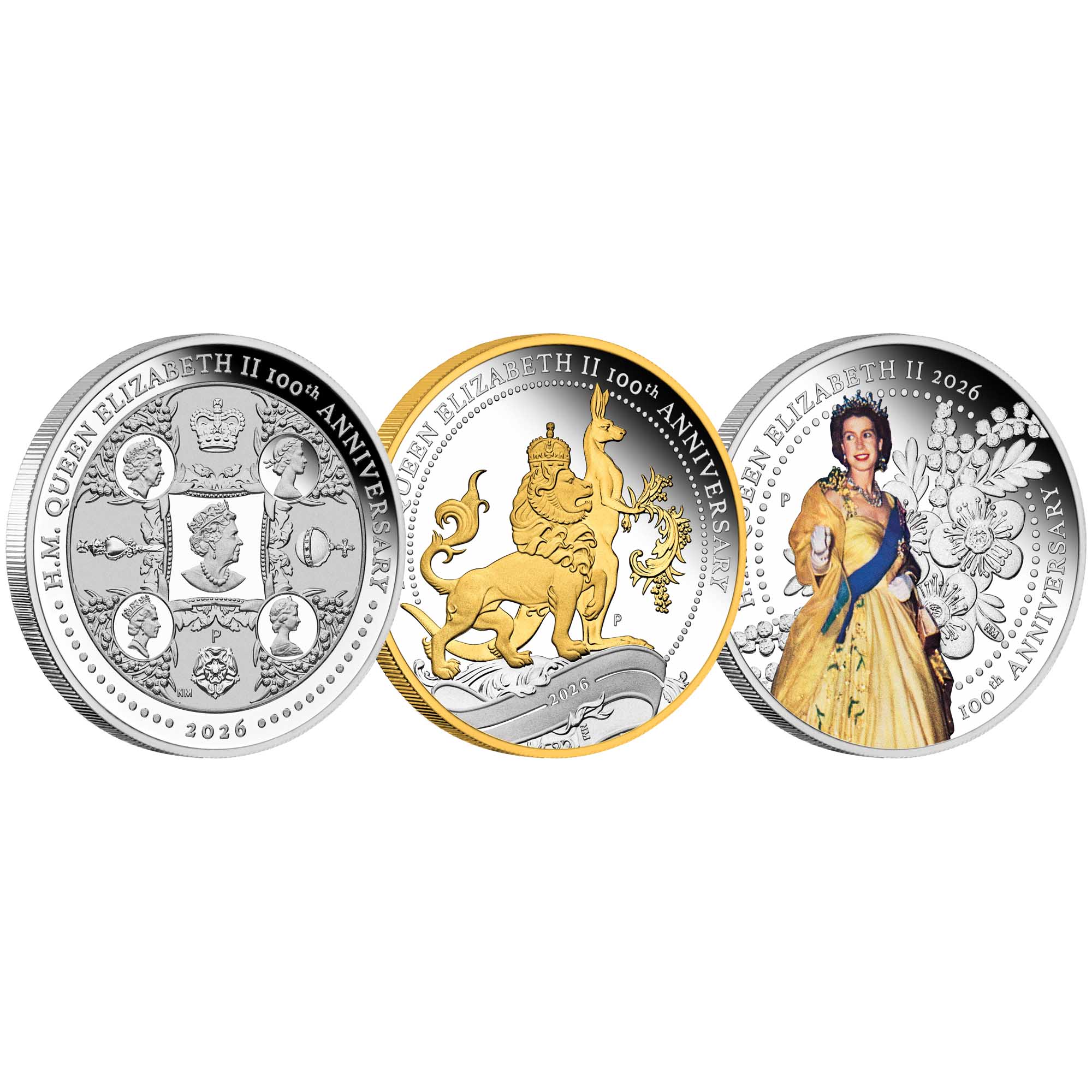 Queen Elizabeth II 100th Anniversary 2026 1oz Silver Proof 3-Coin Set