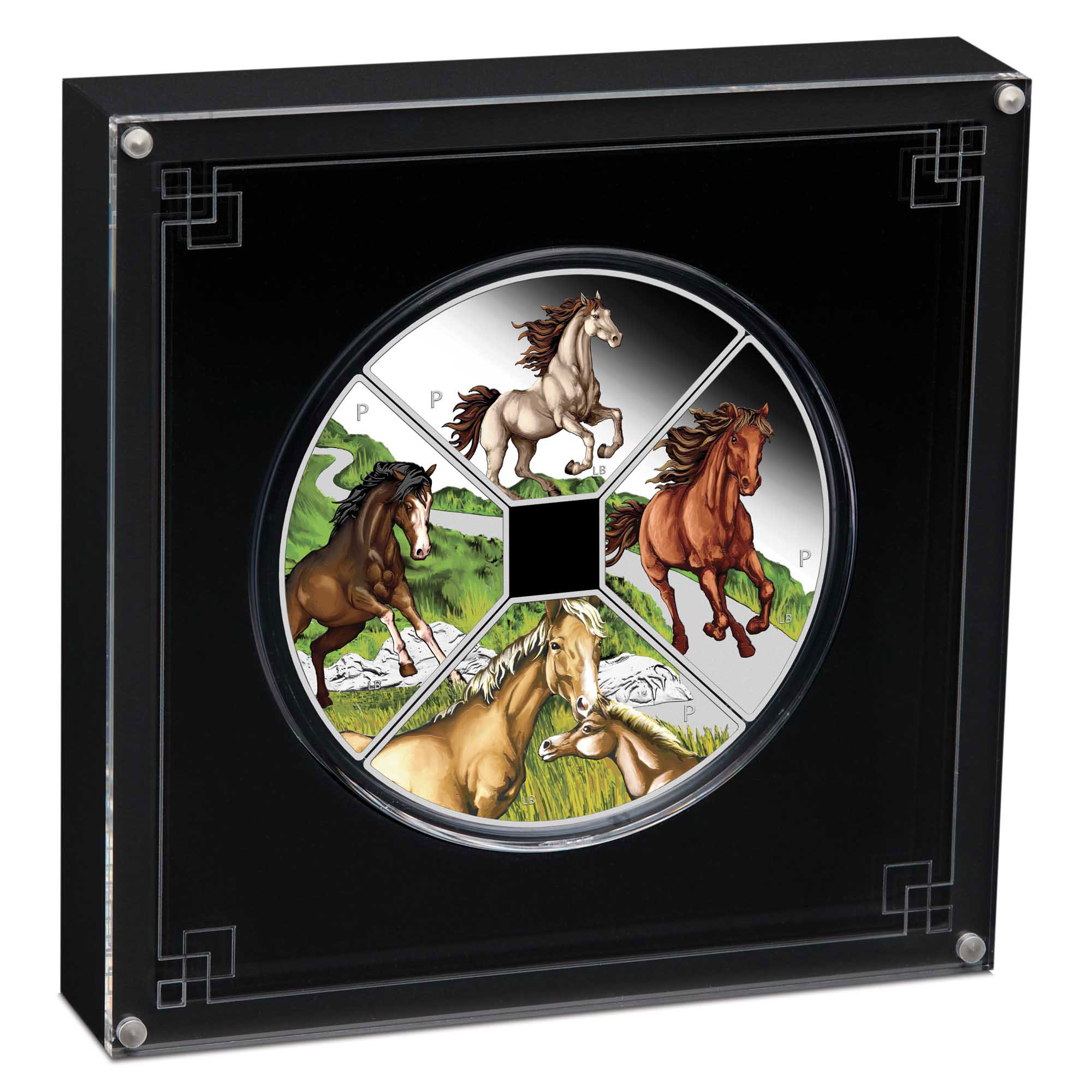 05 2026 Chinese Lunar Quadrant YOT Horse 1oz Silver Proof Coloured Four Coin Set InCase HighRes