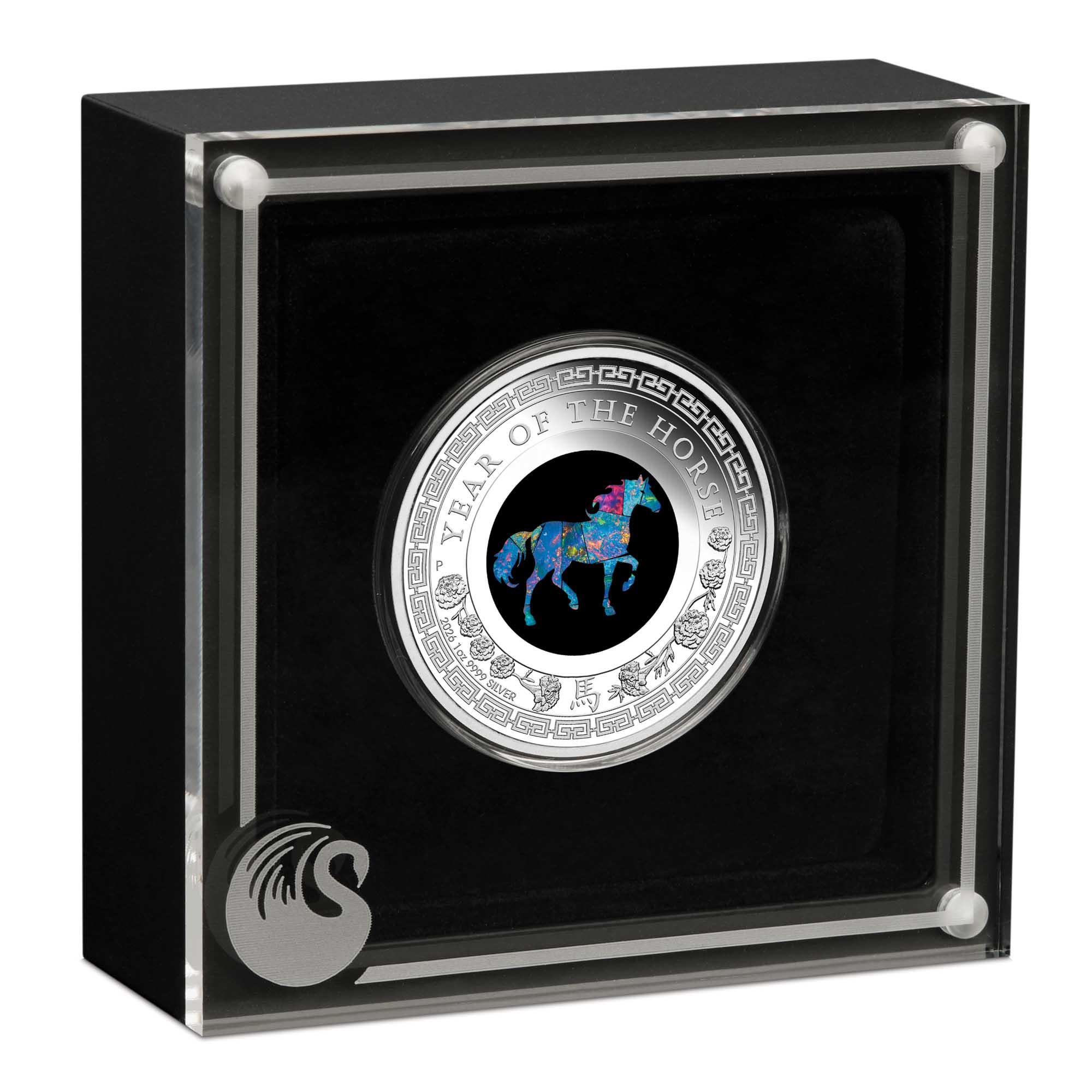 04 Australian Opal Lunar Series 2026 YOT Horse 1oz Silver Proof Coin InCase HR