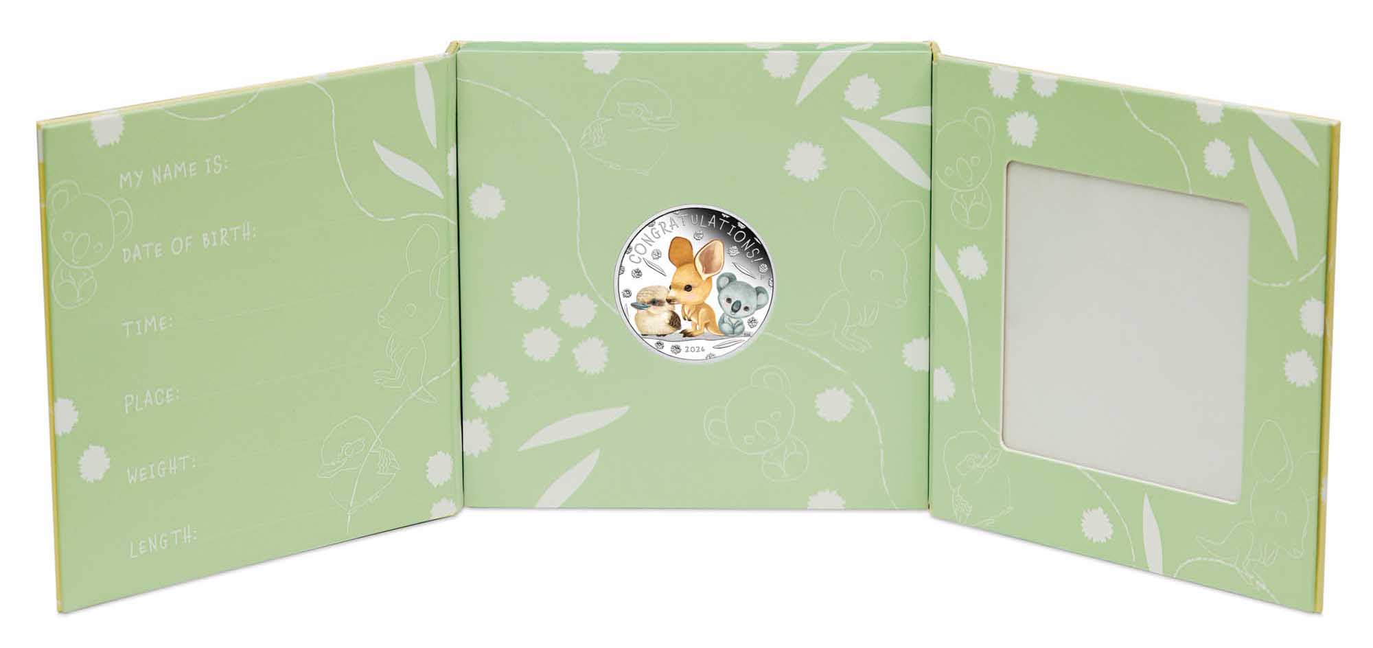 06 2026 Newborn 1 2oz Silver Proof Coloured Coin In Card CROPPED