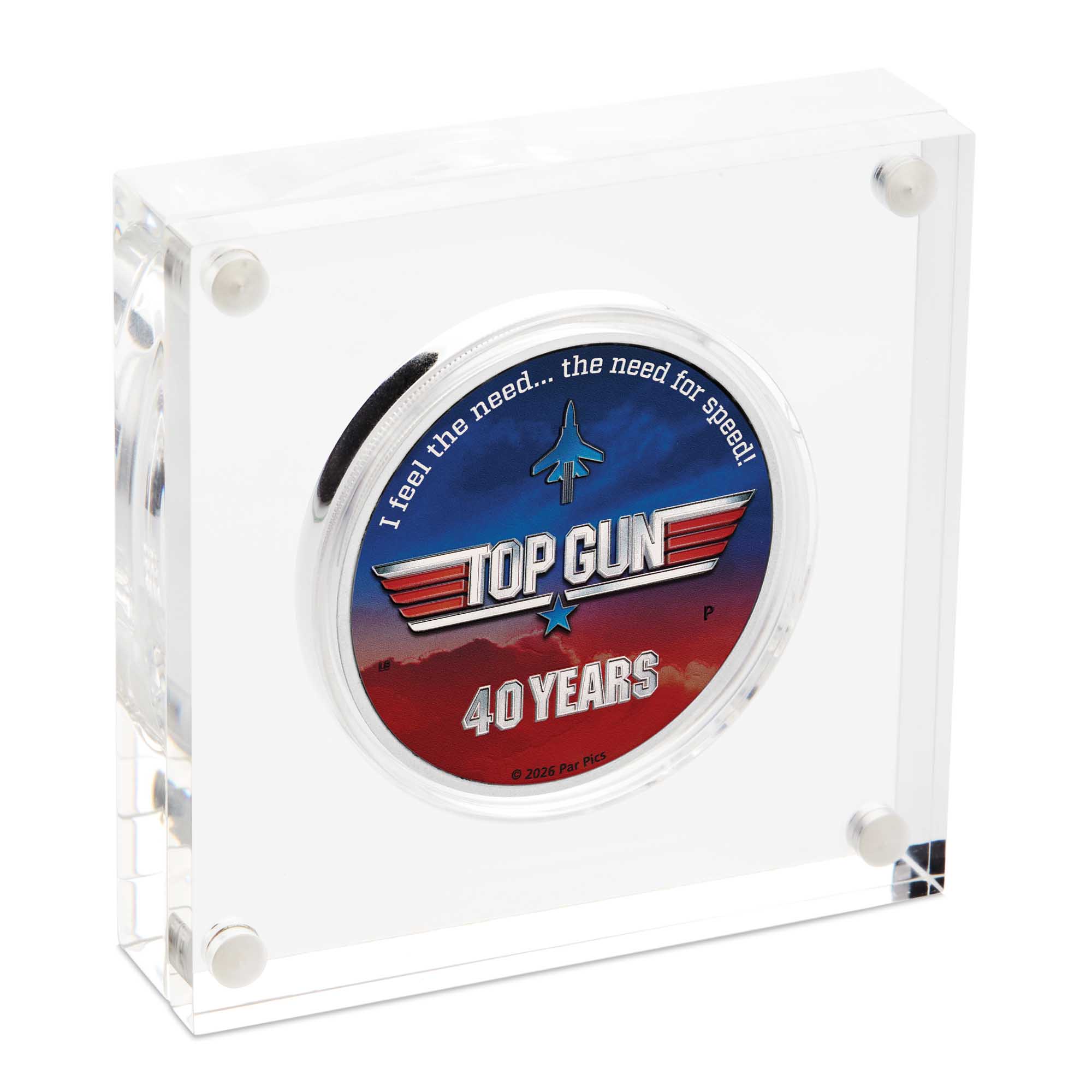 04 3917 40 Years of Top Gun 2026 1oz Silver Coloured Coin in case HR