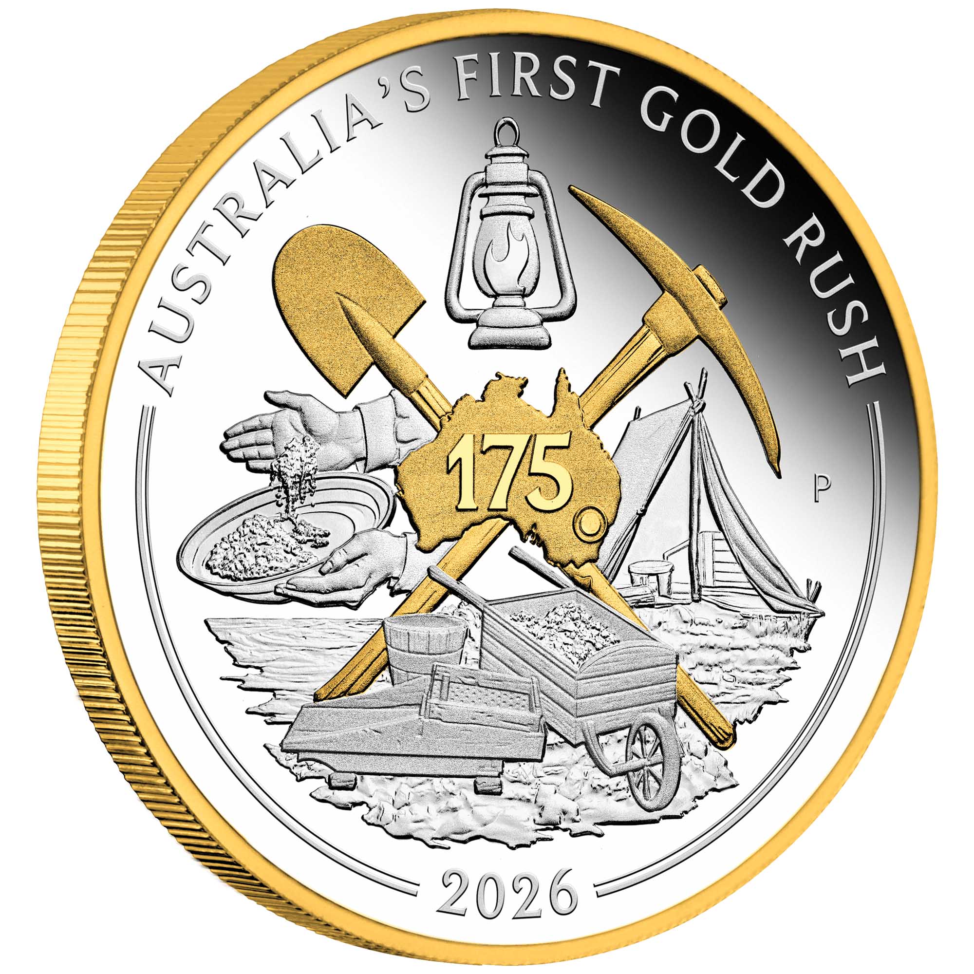 コレクション Perthmint 1/20oz 2026 24k Australia's First Gold Rush 2026 1oz Silver Coin