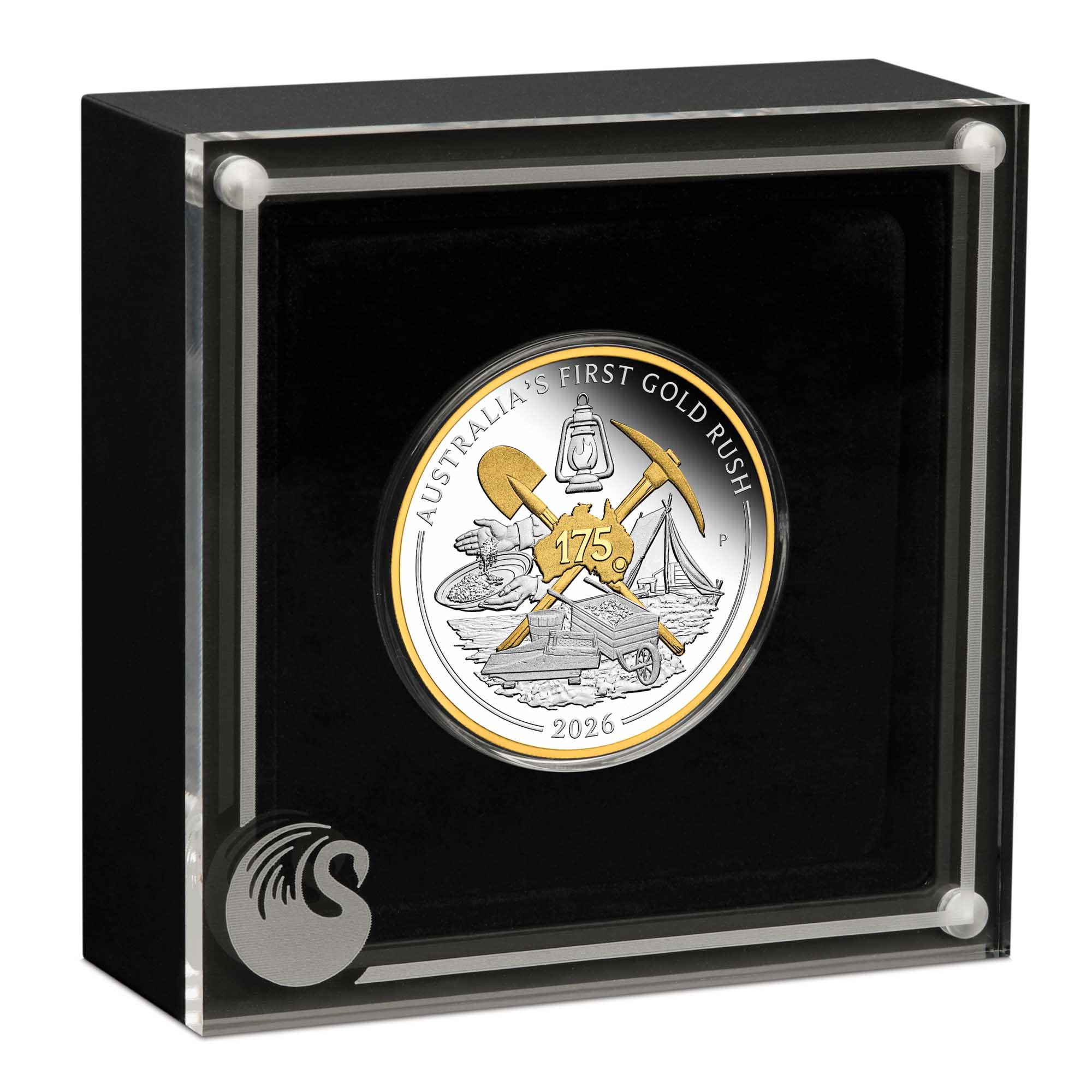 04 3933 Australia’s First Gold Rush 175th Ann 2026 1oz Silver Gilded Coin obverse HR