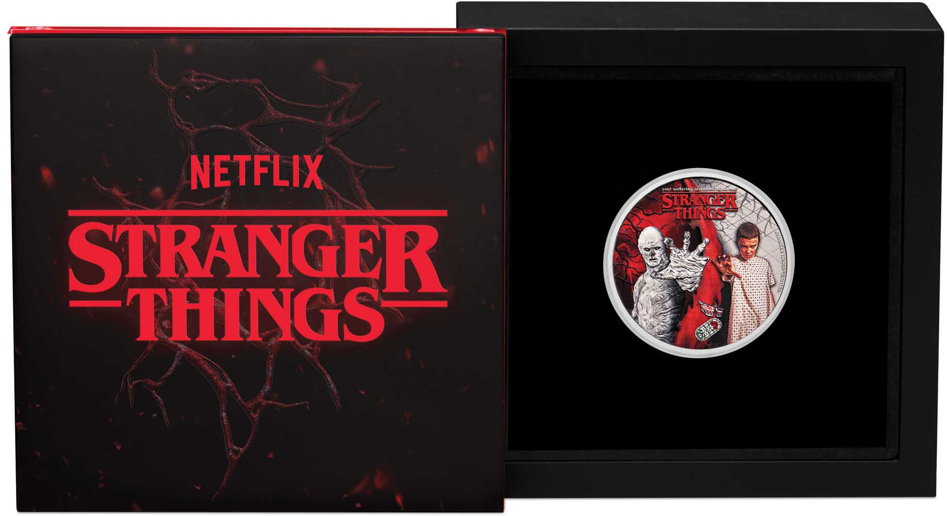 TRIM 3915 Stranger Things Eleven and Vecna 2026 1 2oz Silver Coloured Coin in case HR