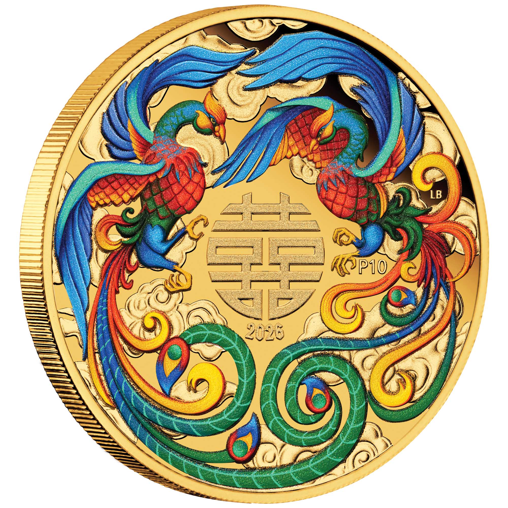 Double Phoenix 2026 1oz Gold Proof Coloured Coin