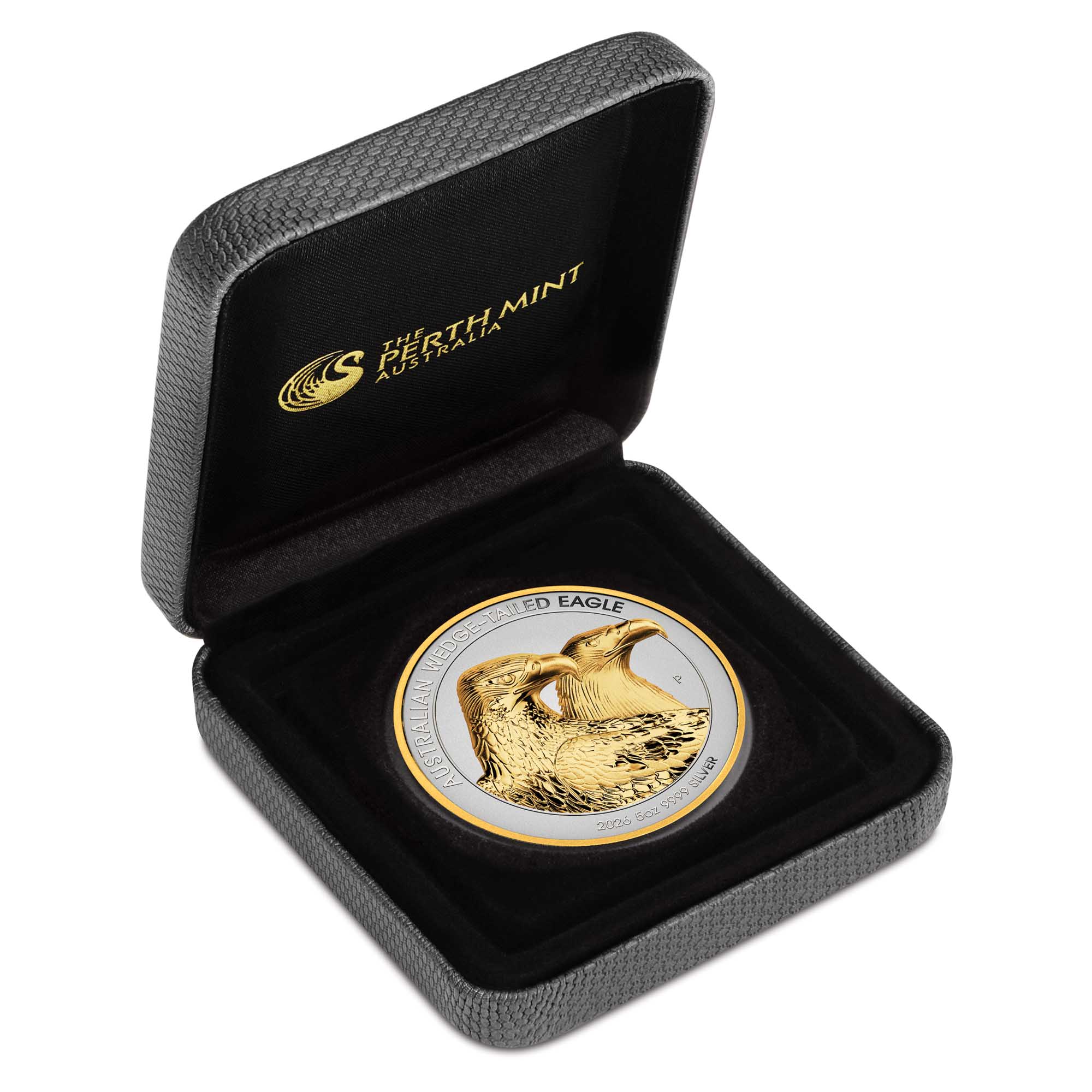04 4053 2026 Wedge Tailed Eagle 5oz Silver Proof Gold Gilded UHR Coin in case HR