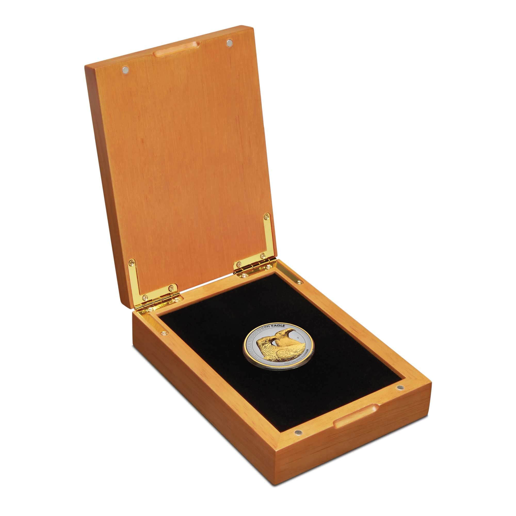 04 4056   Australian Wedge   Tailed Eagle 2026 1oz Platinum ERP HR Gilded Coin in case HighRes
