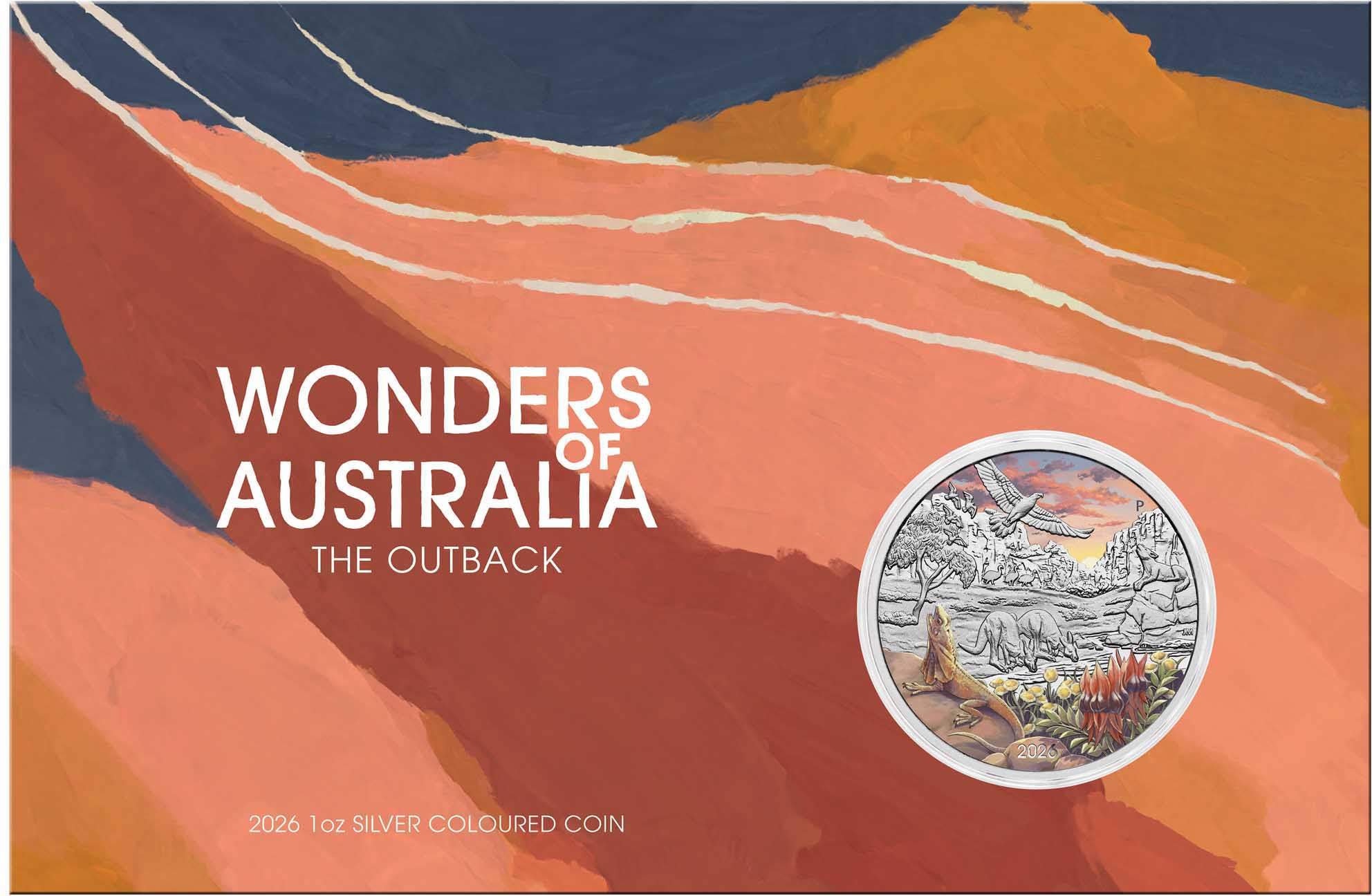 06 4084 WOA The Outback 1oz Silver Coloured Coin  InCard front trim
