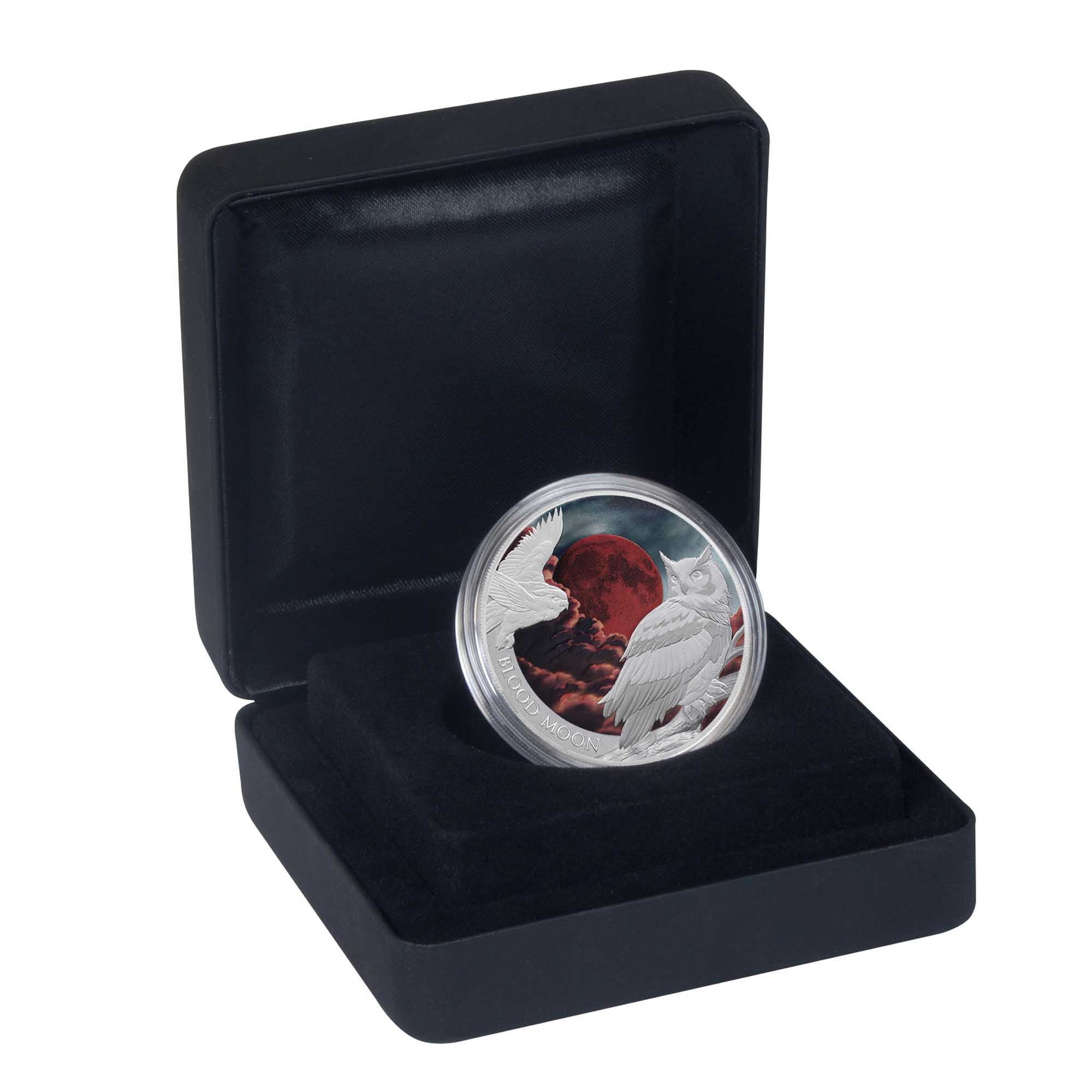 04 41958   BLOOD MOON 2026 $1 1OZ Silver Proof Coin Box Left