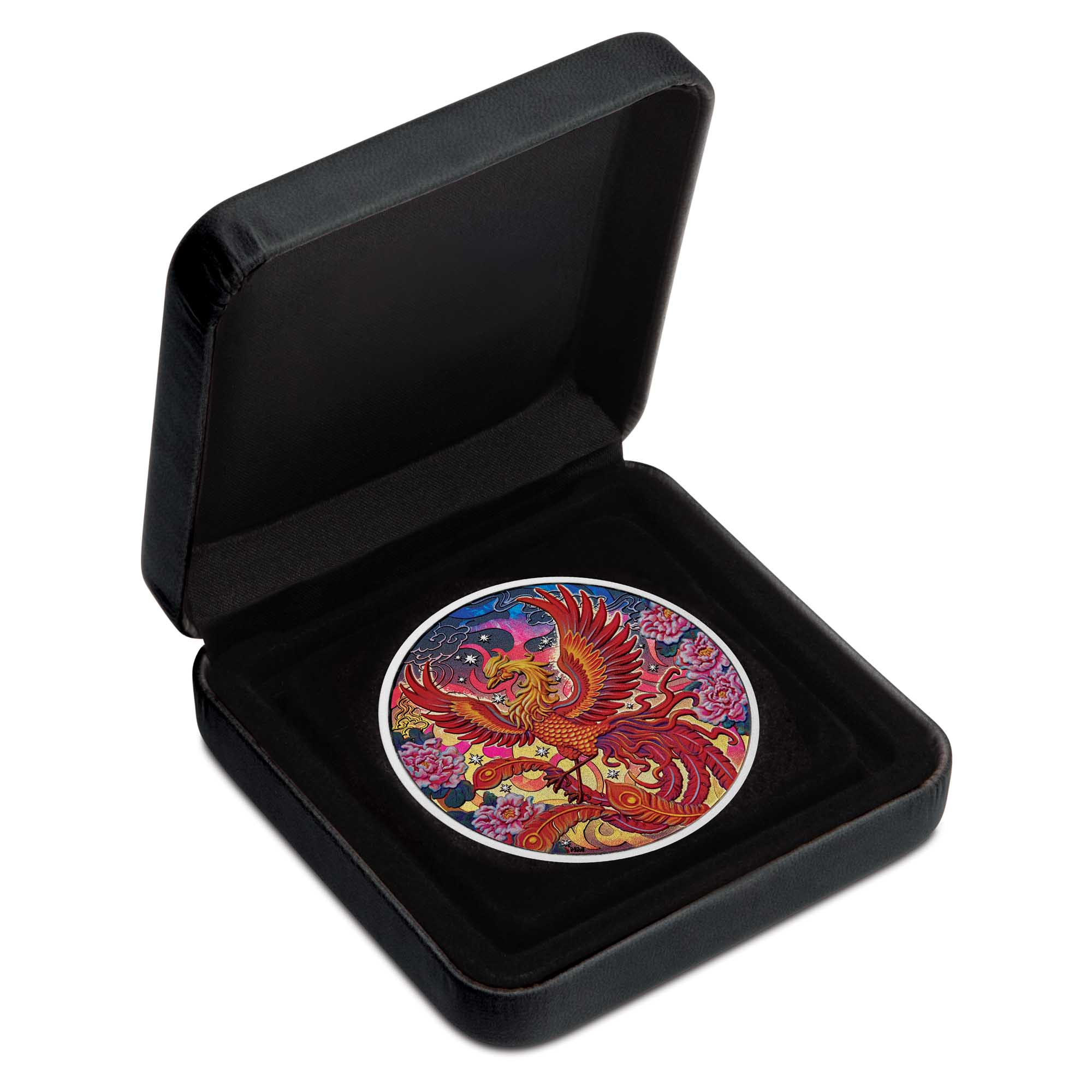 04 4103   Imperial Vermilion Phoenix 2026 3oz Silver Proof Coloured Coin in case HighRes
