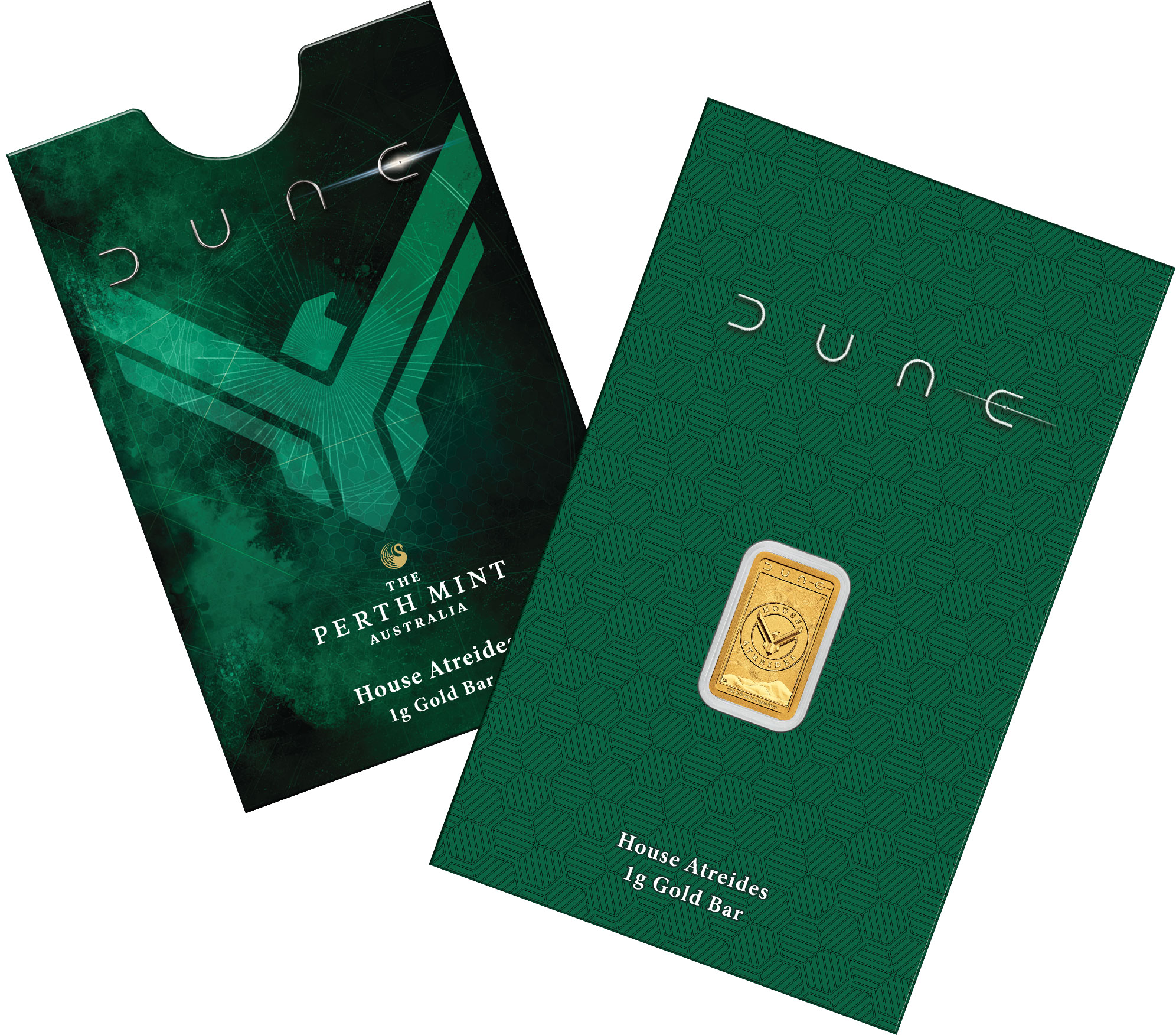 dune house atreides 2026 1g gold minted bar packaging