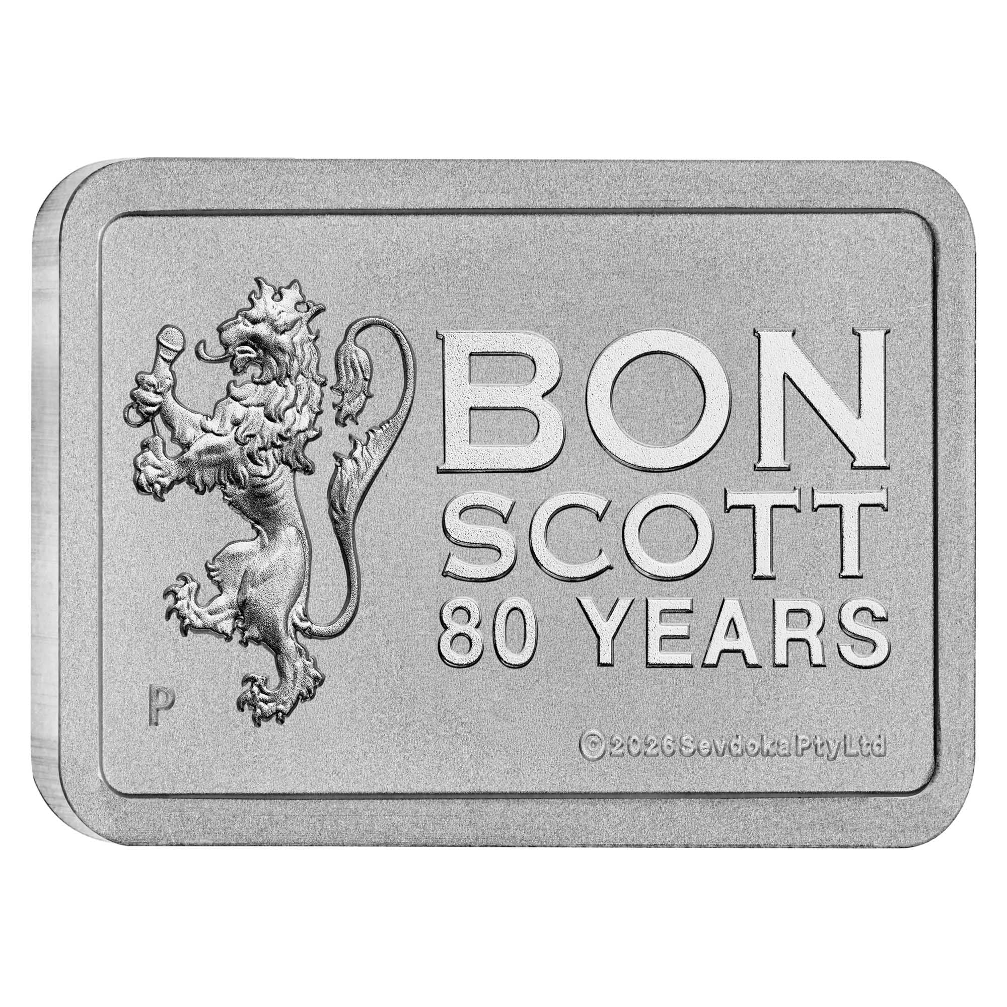 Bon Scott 80th Anniversary 記念バー 2種セット Bon Scott 2026 10g Silver Minted Bar