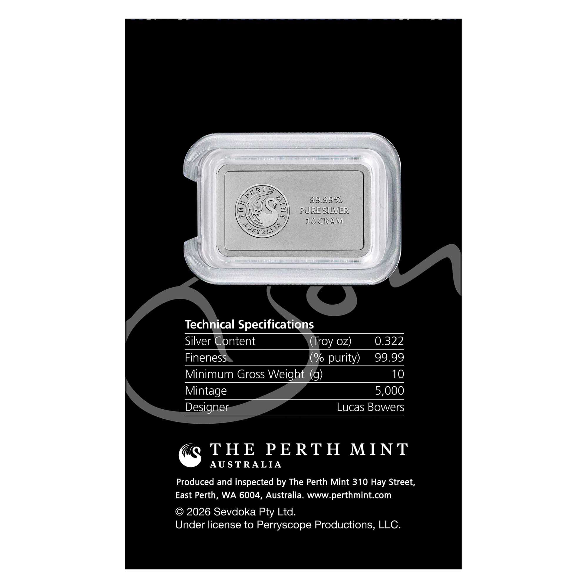 Bon Scott 2026 10g Silver Minted Bar