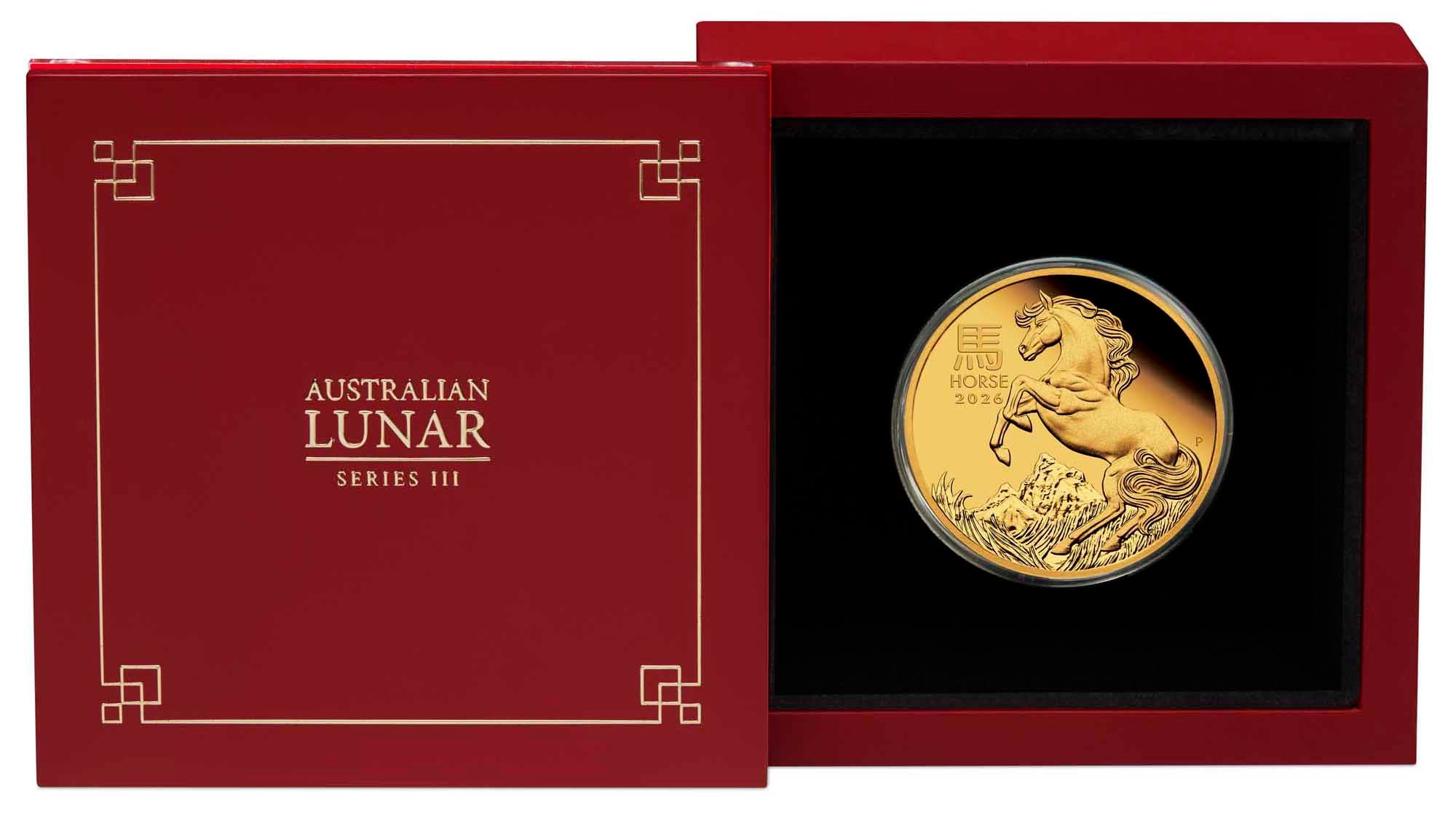10 2026 Lunar Series III YOT Horse 1oz Gold Proof Coin In Case HighRes