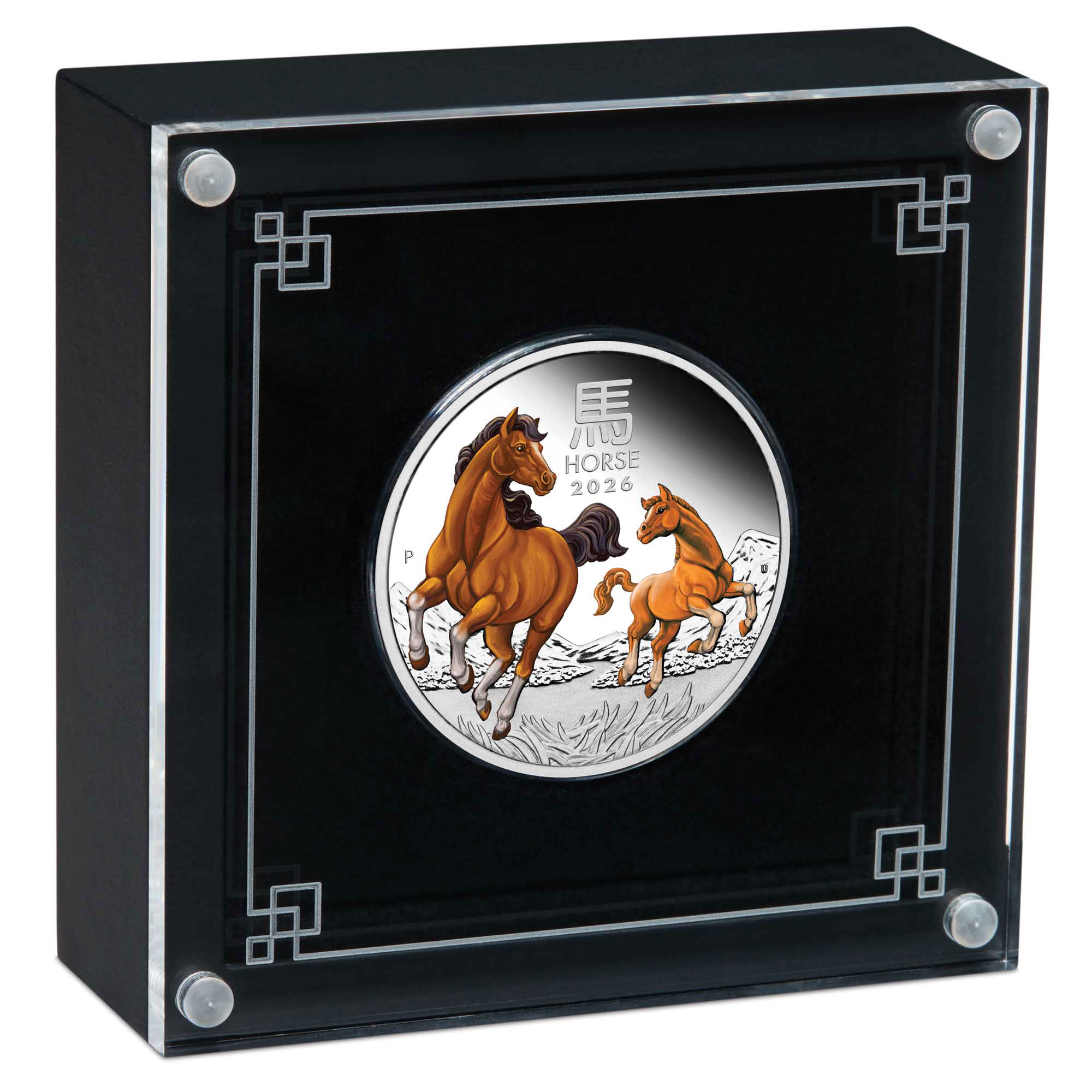 04 2026 Lunar Series III YOT Horse 1oz Silver Proof Coloured Coin in case HighRes