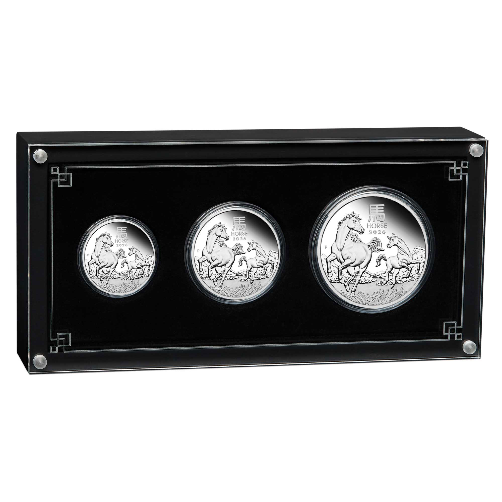 01 2026 Year of the Horse Silver Proof Three Coin Set InCase HighRes