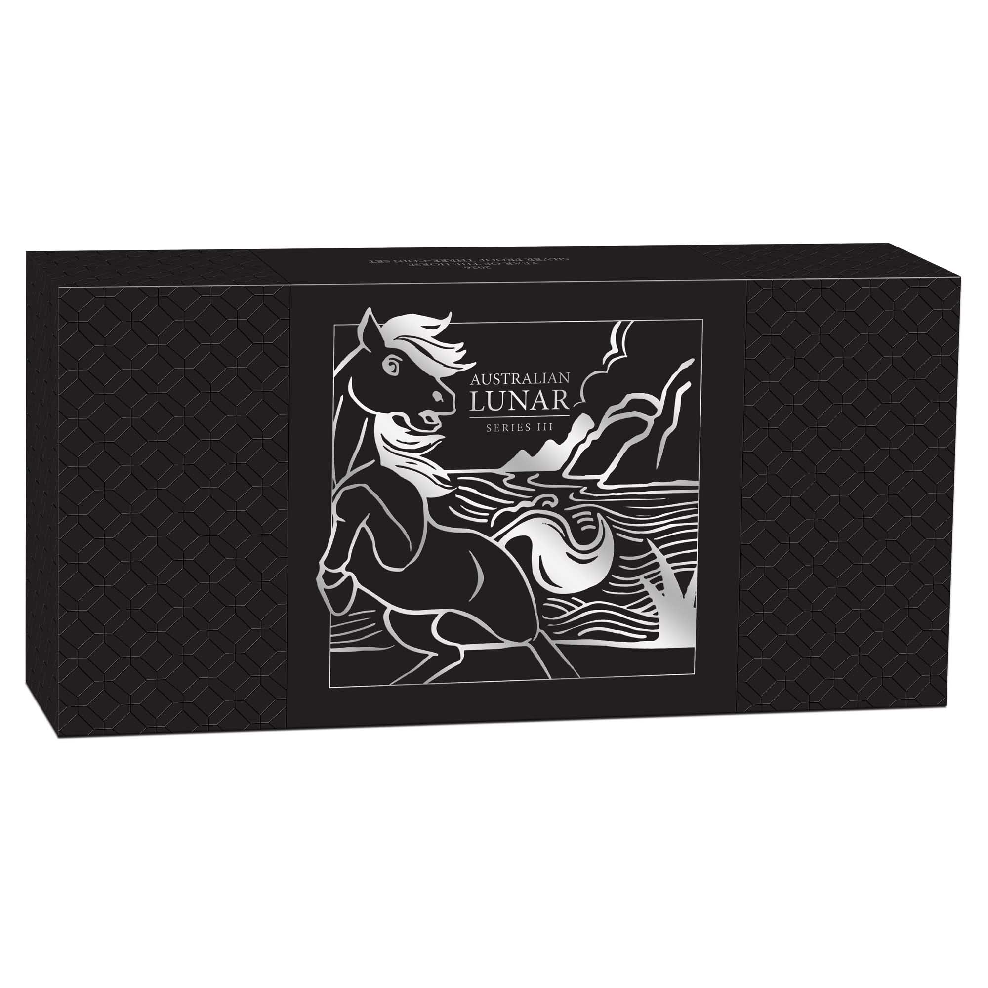 11 2026 Year of the Horse Silver Proof Three Coin Set InShipper HighRes