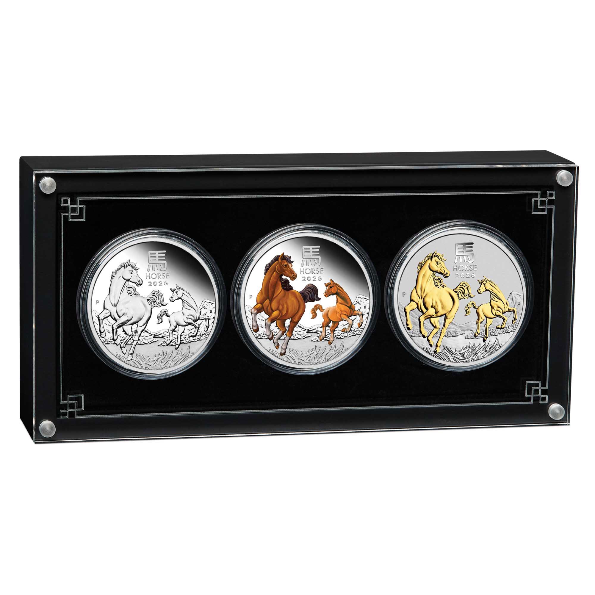 17 2026 Lunar Series III YOT Horse 1oz Silver Trio in case HighRes