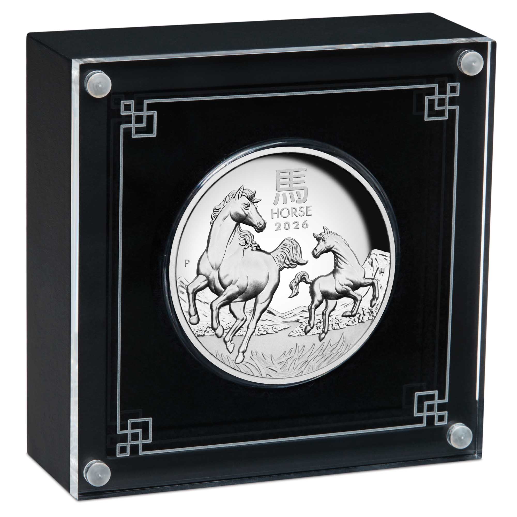 09 2026 Lunar YOT Horse 5oz Silver Proof High Relief Coin in case HighRes