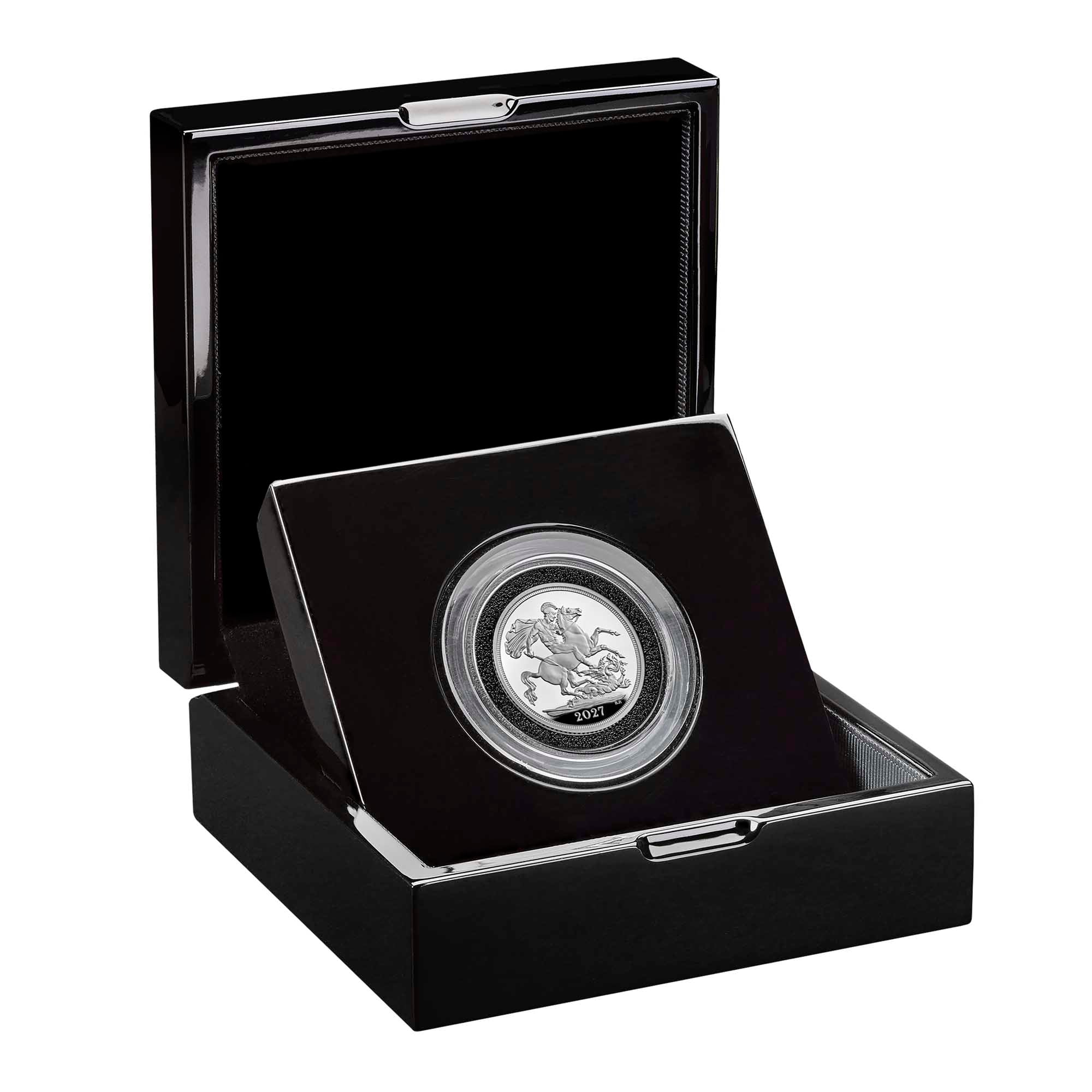 4 27A67AAA BRM The Silver Sovereign 2027 Silver Proof Coin InCase