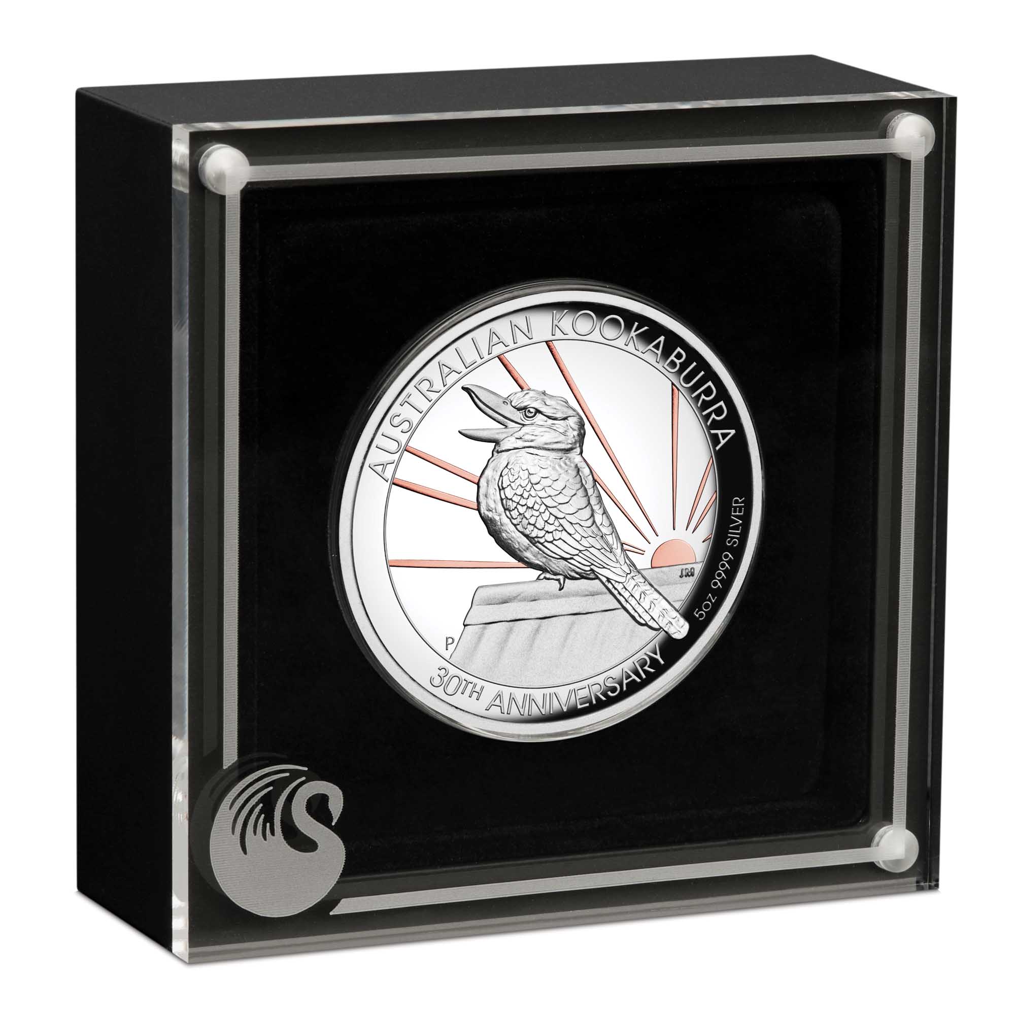 04 2020 kookaburra 5oz silver proof high relief gilded InCase