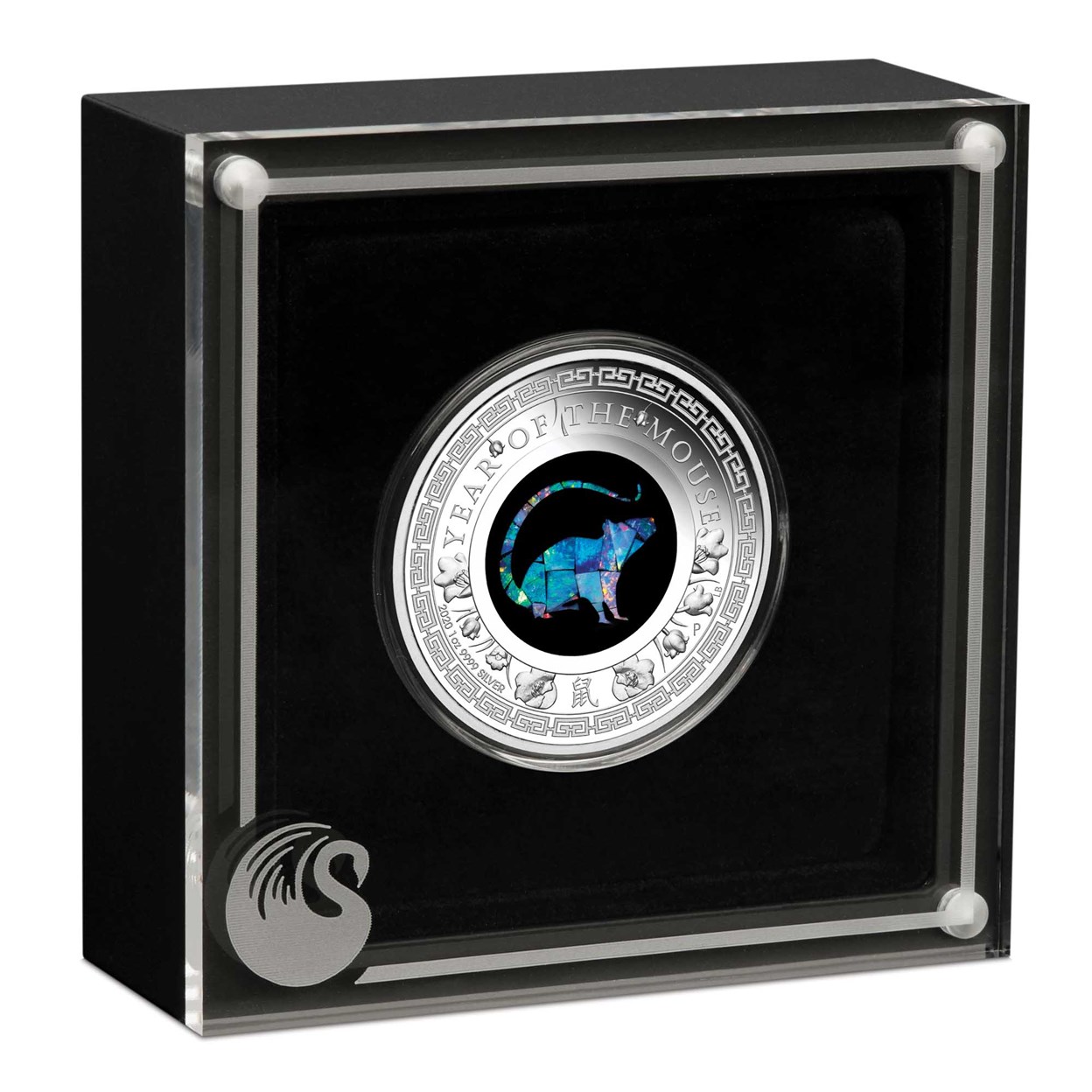 04 australian opal lunar series 2020 year of the mouse 2019 1oz silver proof InCase