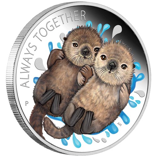 01 always together otter 2019 1 2oz silver proof OnEdge