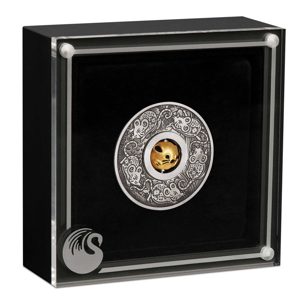 05 year of the mouse rotating charm 2019 1oz silver antiqued InCase