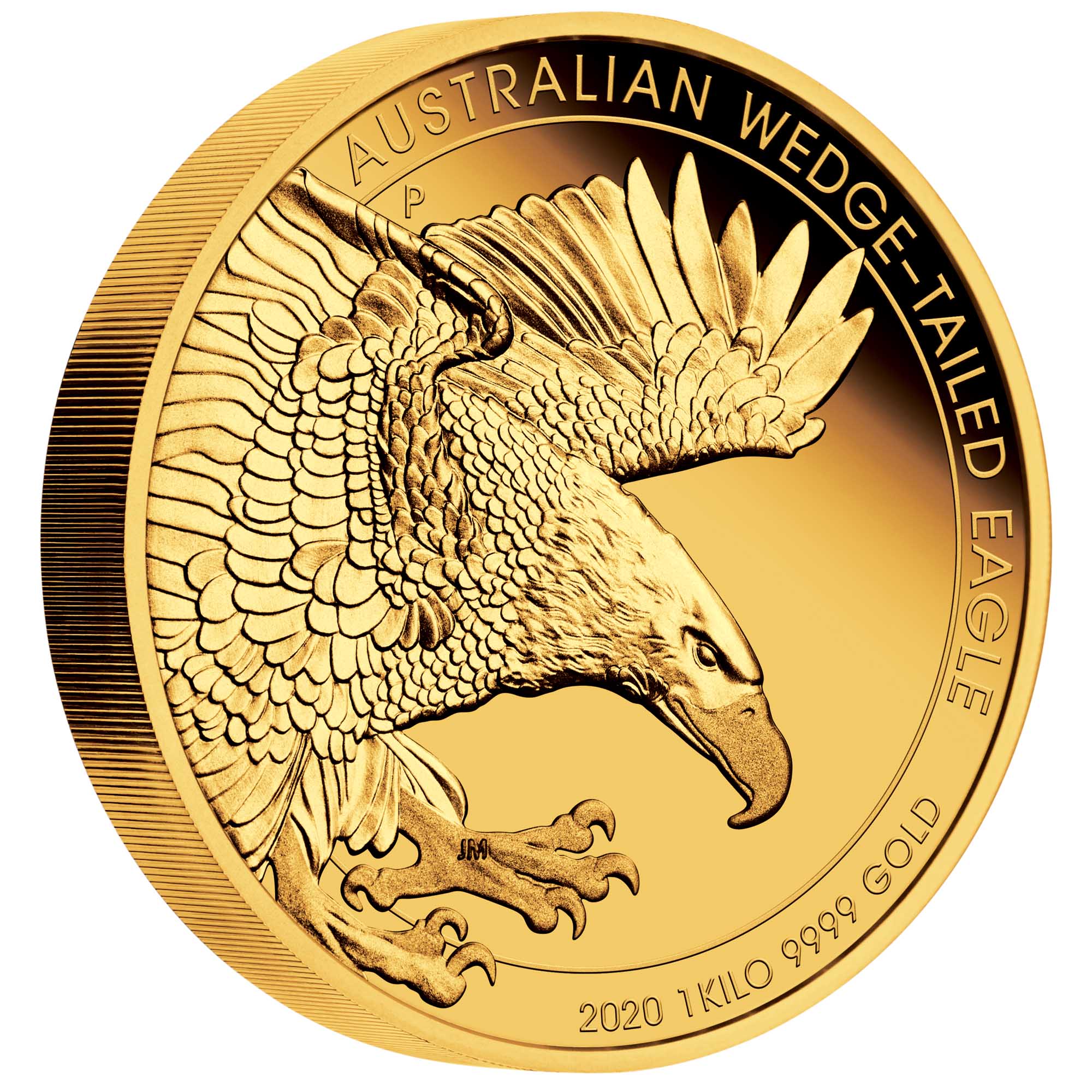 01 australian wedge tailed eagle 2020 1kg gold proof OnEdge