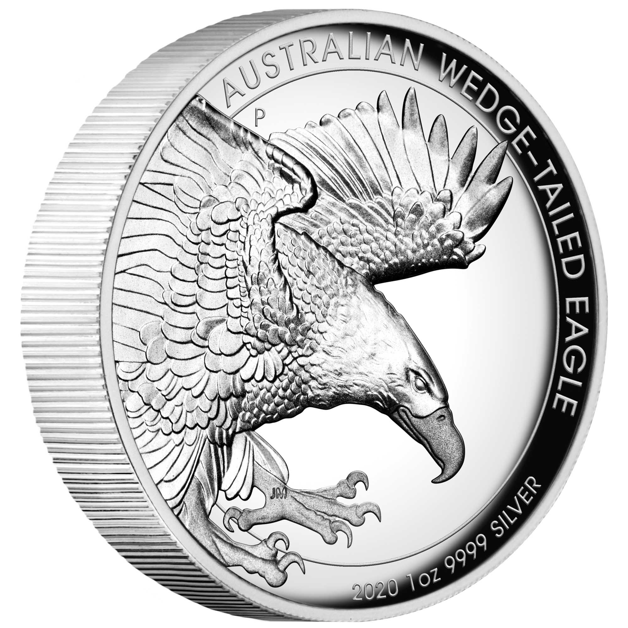 01 australian wedge tailed eagle 2019 1oz silver high relief OnEdge
