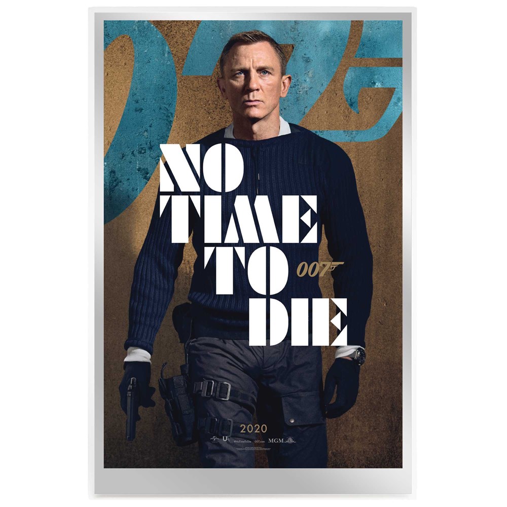 01 james bond no time to die movie poster 35g silver foil collectors edition StraightOn