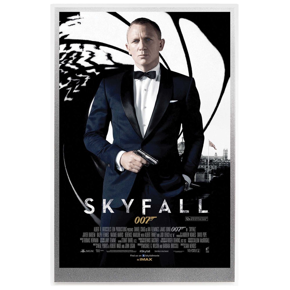 01 james bond movie poster skyfall 2020 5g silver foil StraightOn