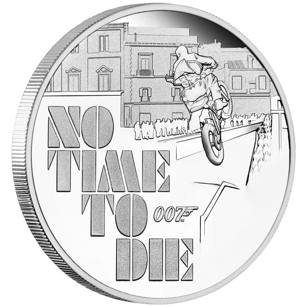 01 james bond no time to die 2020 1oz silver proof OnEdge