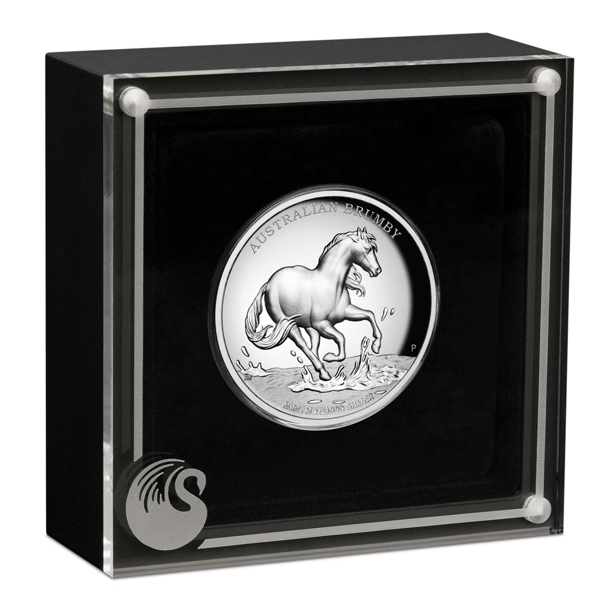04 2020 AustralianBrumby 2oz Silver Proof HighRelief Coin InCase HighRes