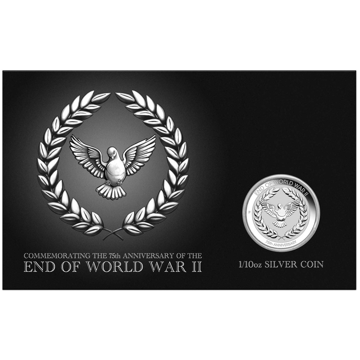 04 end of wwii 75th anniversary coin in card 2020 1 10oz silver InCard