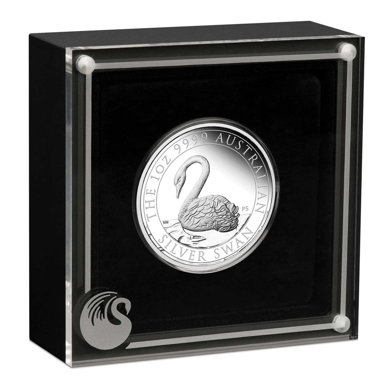 04 2021 Swan 1oz  Silver Proof Coin InCase HighRes