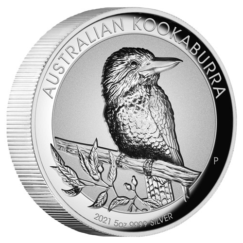 01 2021 Australian Kookaburra 5oz Silver Incused Coin OnEdge HighRes