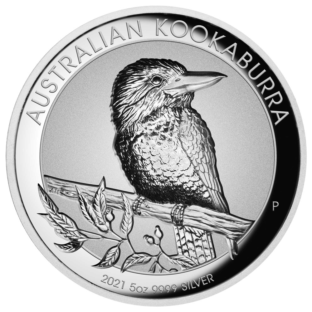 02 2021 Australian Kookaburra 5oz Silver Incused Coin StraightOn HighRes