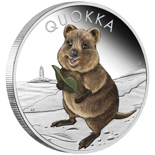 01 Quokka 2021 1oz Silver Proof Coloured Coin OnEdge HighRes