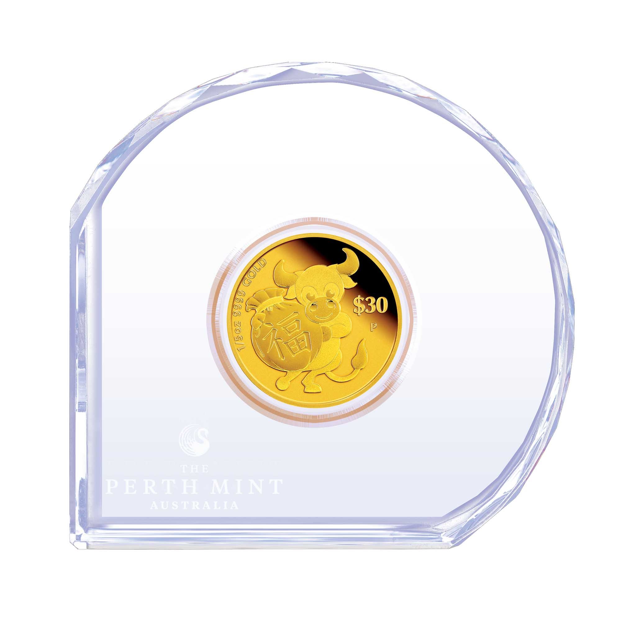 Chinese Astrological Series 2021 Year of the Ox 15oz Gold Coin in case