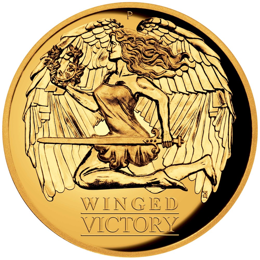 02 2021 winged victory 1oz gold proof highrelief coin StraightOn