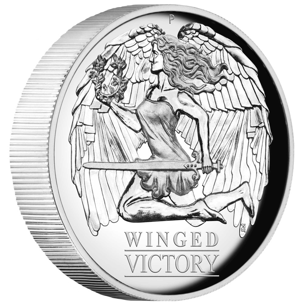 01 winged victory 2021 1oz silver proof high relief OnEdge