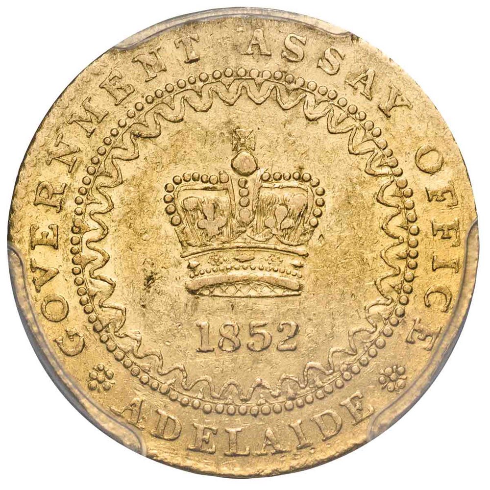 02 adelaide pound type ii 1852 sovereign Obverse