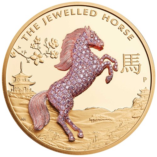 01 the jewelled horse 2021 10oz gold proof StraightOn