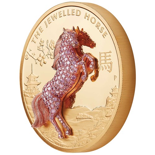 02 the jewelled horse 2021 10oz gold proof OnEdge