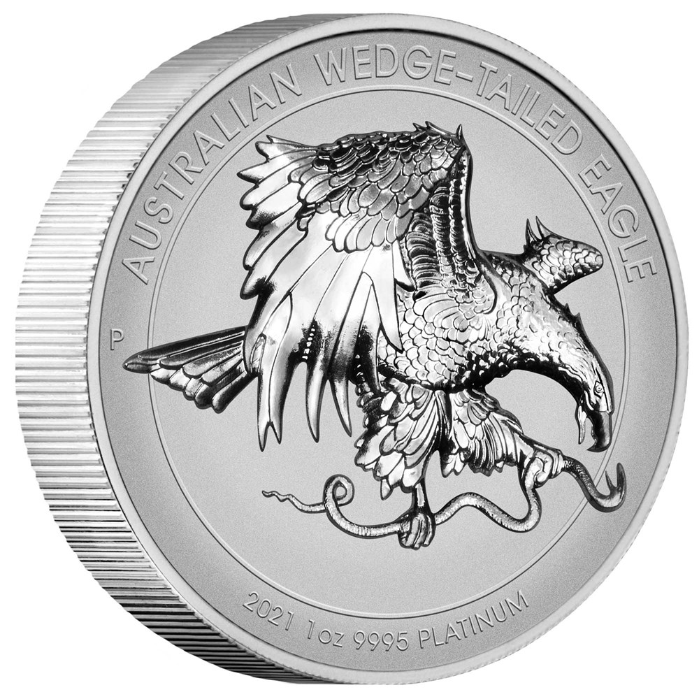 01 australian wedge tailed eagle 2021 1oz platinum reverse proof high relief OnEdge
