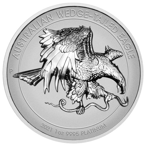 02 australian wedge tailed eagle 2021 1oz platinum reverse proof high relief StraightOn